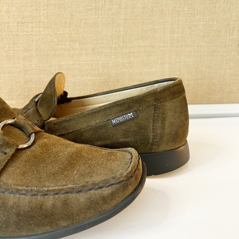 Mephisto Cool-Air Dark Green Suede Loafer Flats Size 8 - Picture 4 of 11